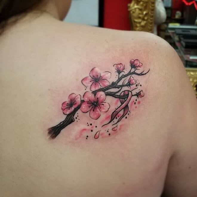 Back Site Cherry Blossom Tattoo
