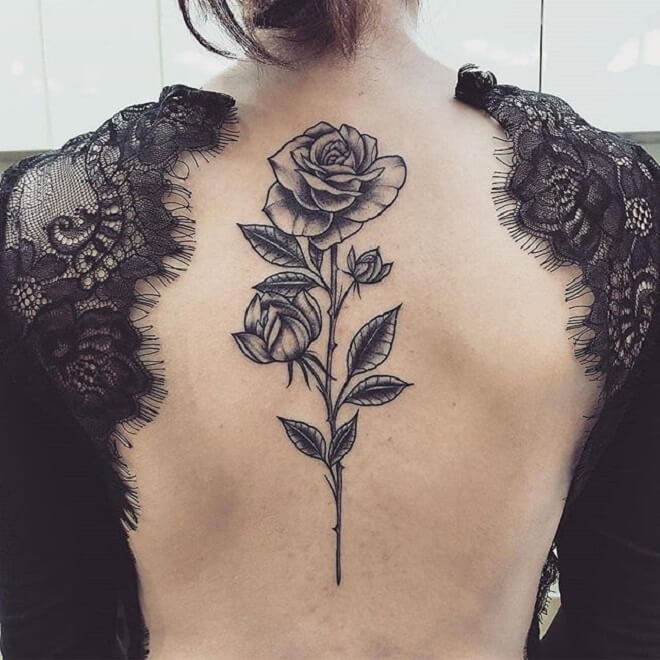 Back Site Flower Tattoo