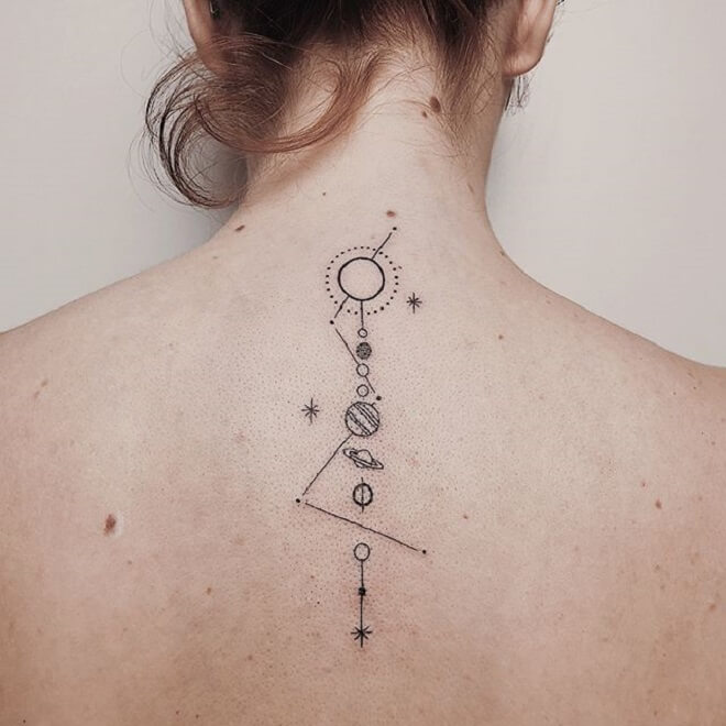 Back Solar System Tattoo