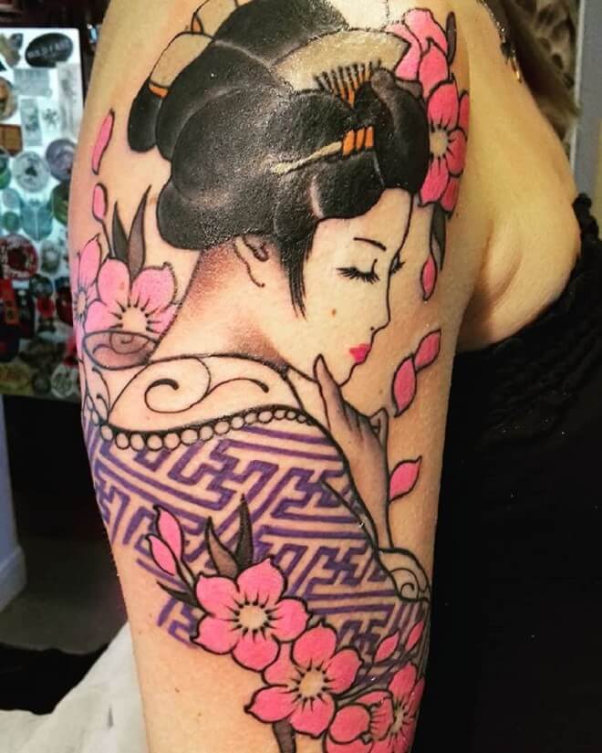Beautiful Geisha Tattoo