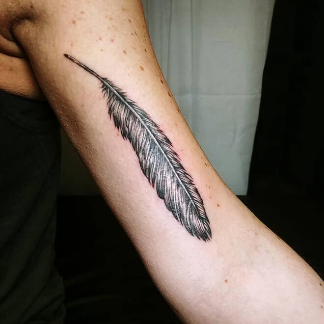 Bishoprotary White Feather Tattoo