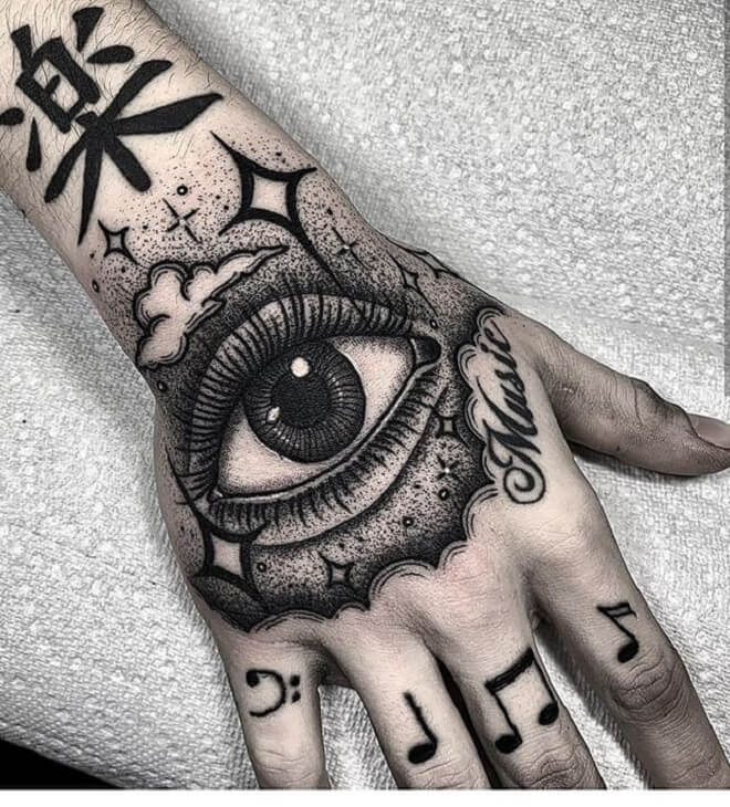 Black Art Eye Tattoo