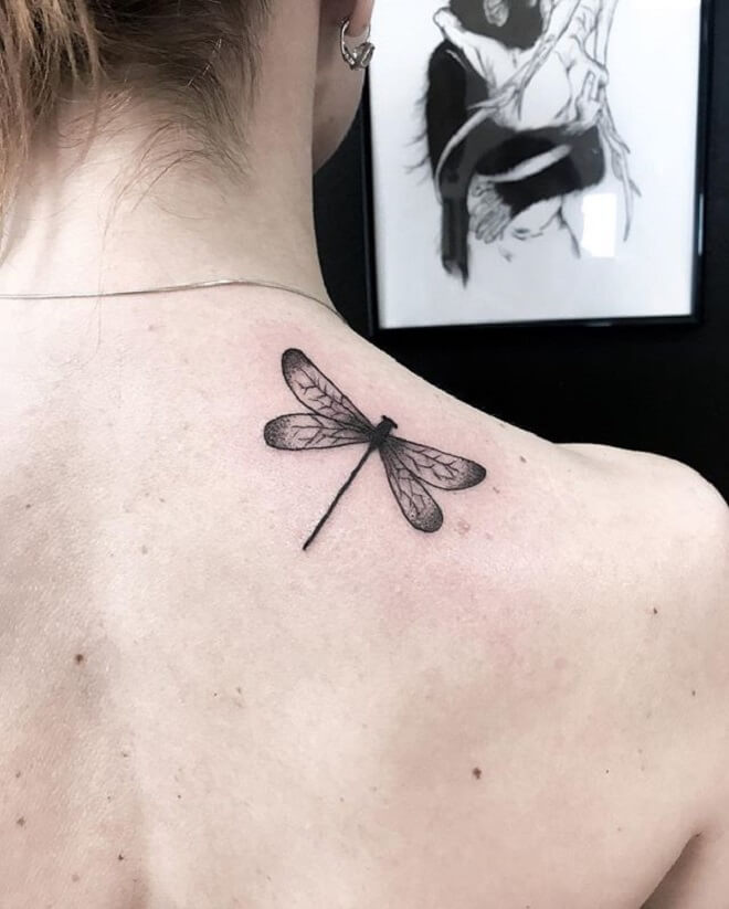 Black Dragonfly Tattoo