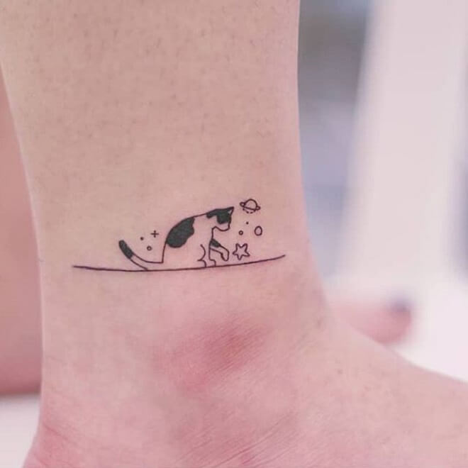 Cat Ankle Tattoo