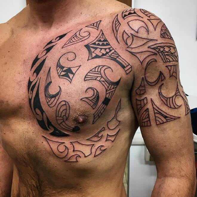 Chest Maori Tattoo