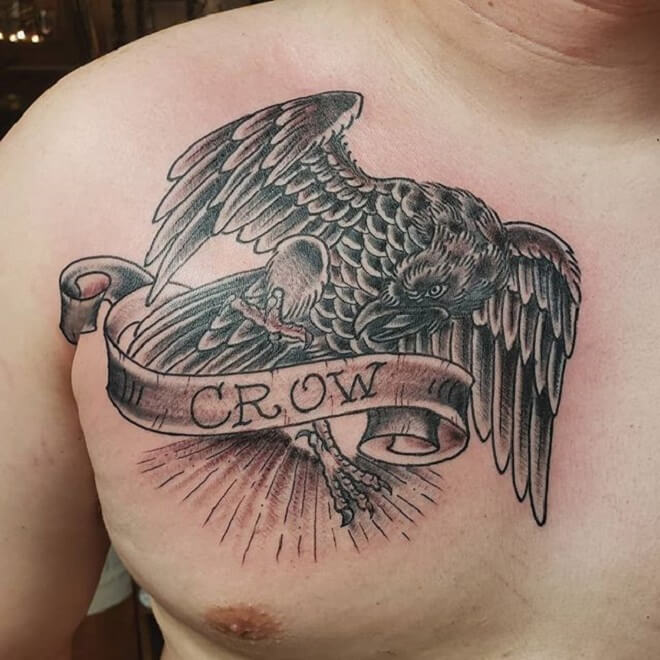 Chest Raven Tattoo