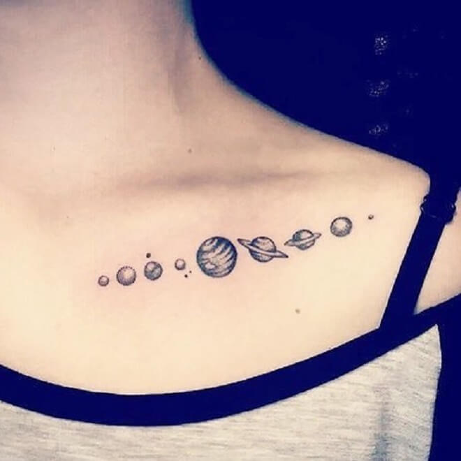 Chest Solar System Tattoos