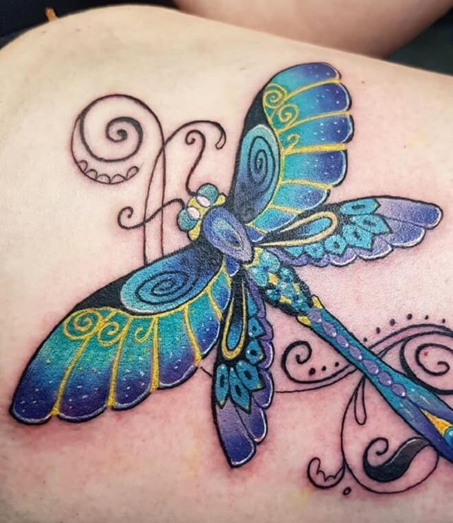 Color Dragonfly Tattoo