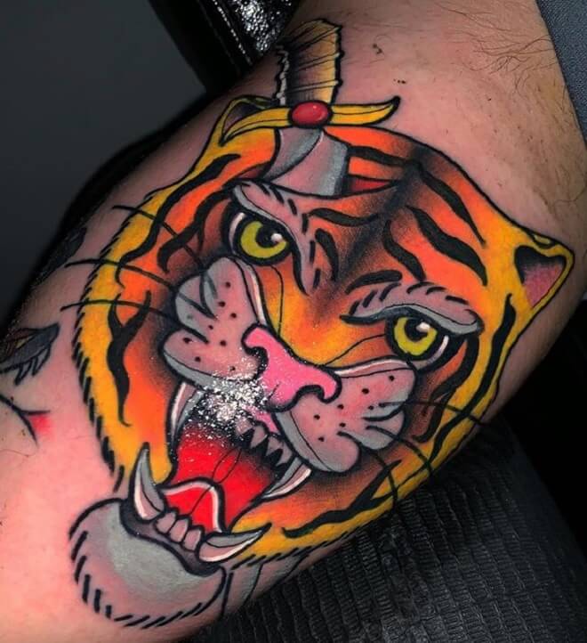 Color full Tiger Tattoo