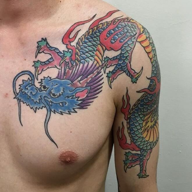 Colorfull Dragon Tattoo