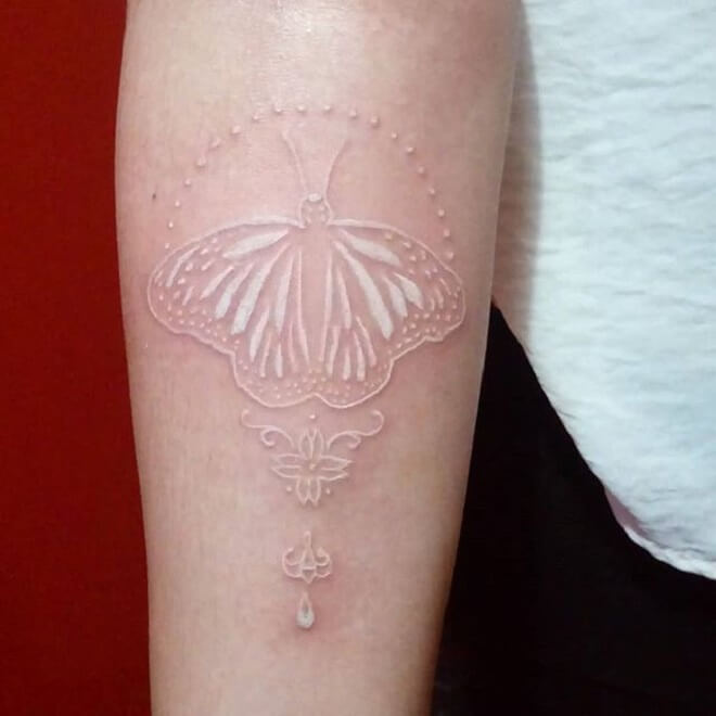 Cool White ink Tattoo