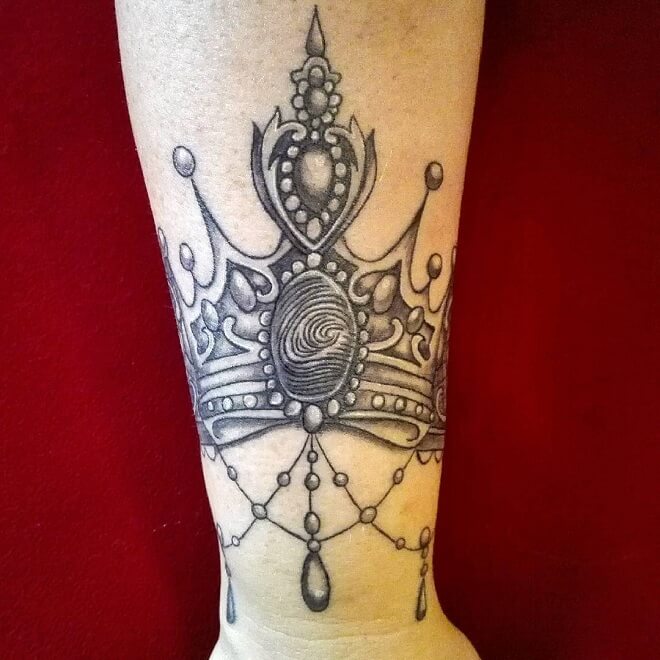 Crown Fingerprint Tattoo