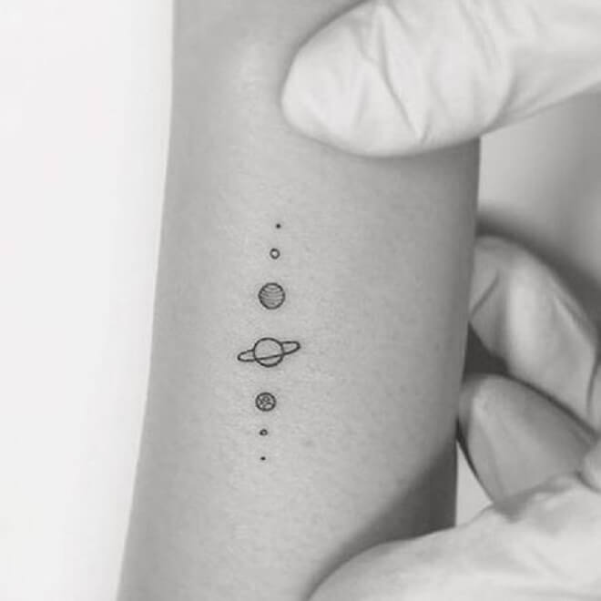 Cute Solar System Tattoo