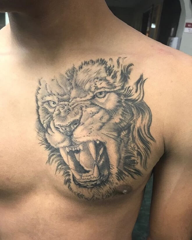 Dangerous Lion Tattoo