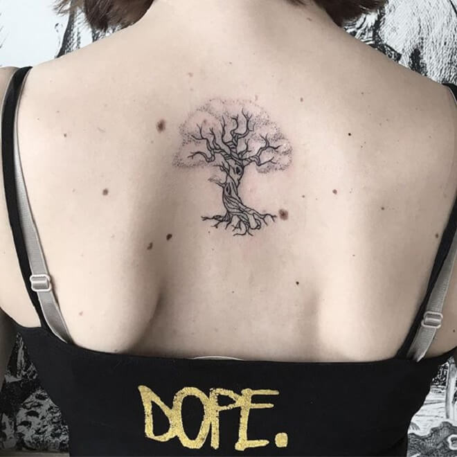 Dotwork Tree Tattoo