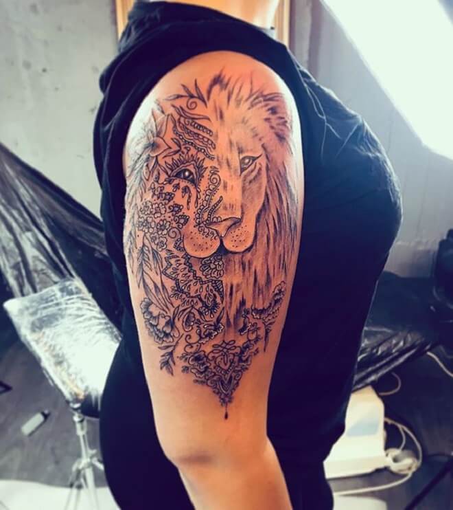 Fashion Lion Tattoo