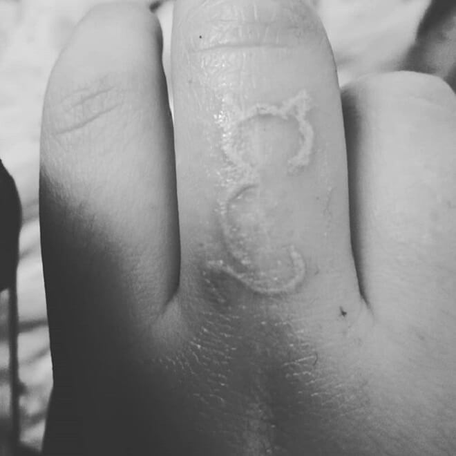 Finger White ink Tattoos
