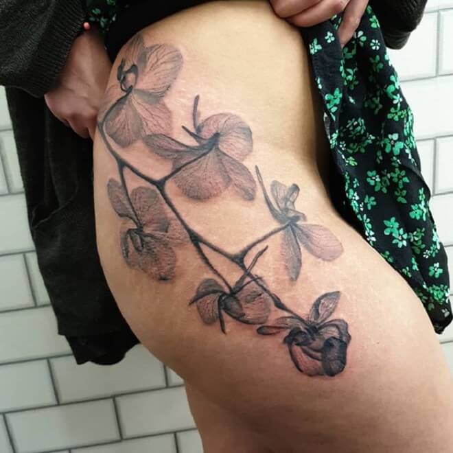 Flower Hip Tattoo