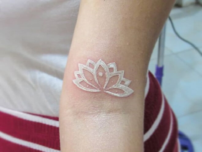 Flower White ink Tattoo