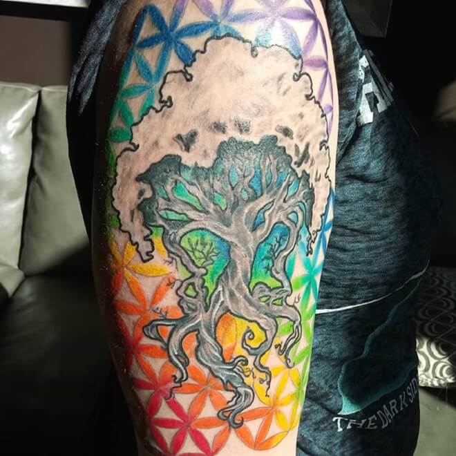 Full Color Tree Tattoo