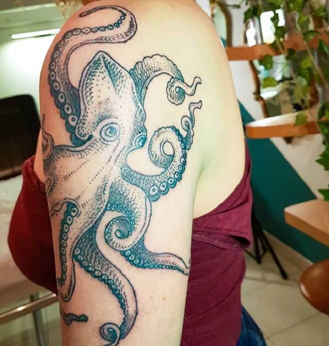 Octopus tattoo girl