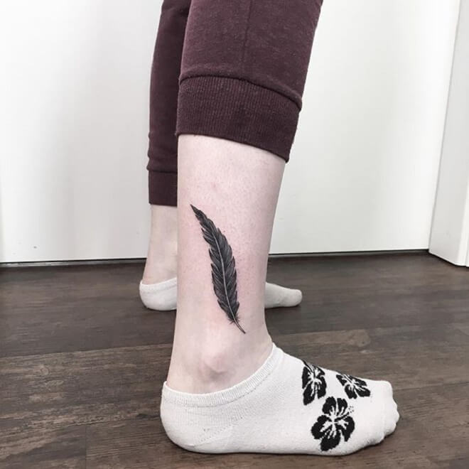 Girl Feather Tattoo