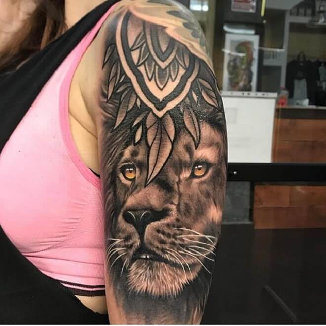 Girl Lion Tattoo