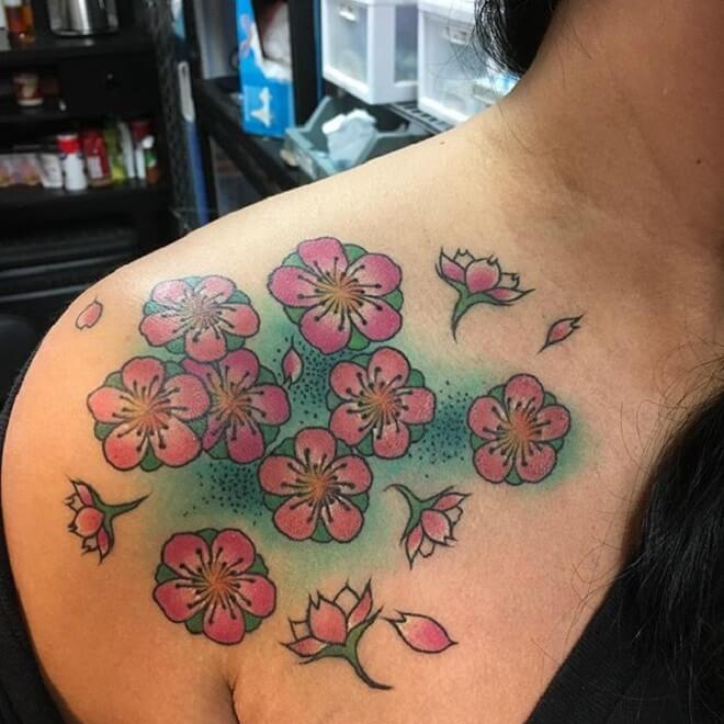 Girl Tattoos for Flower