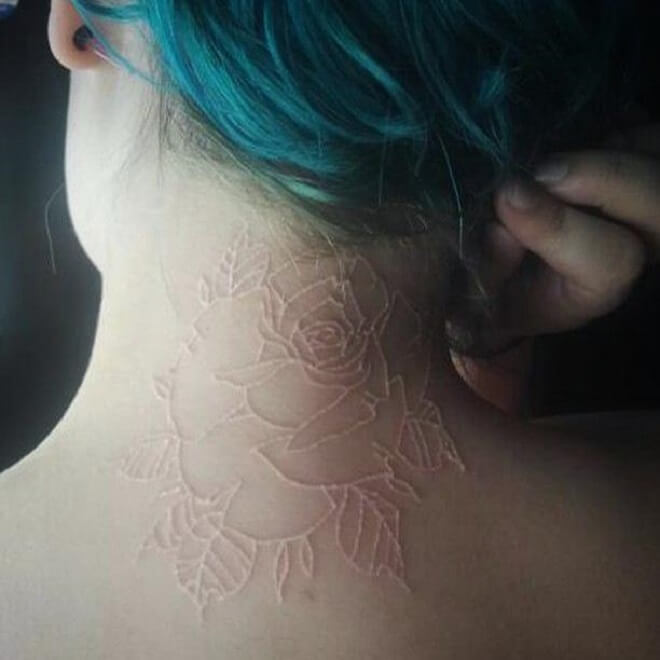 Girl White ink Tattoo