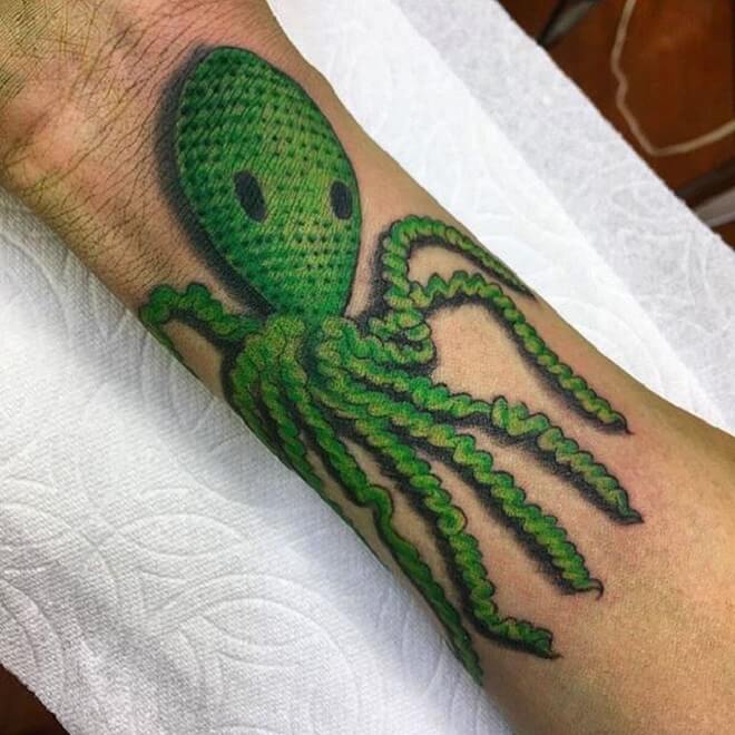 Green Octopus Tattoo