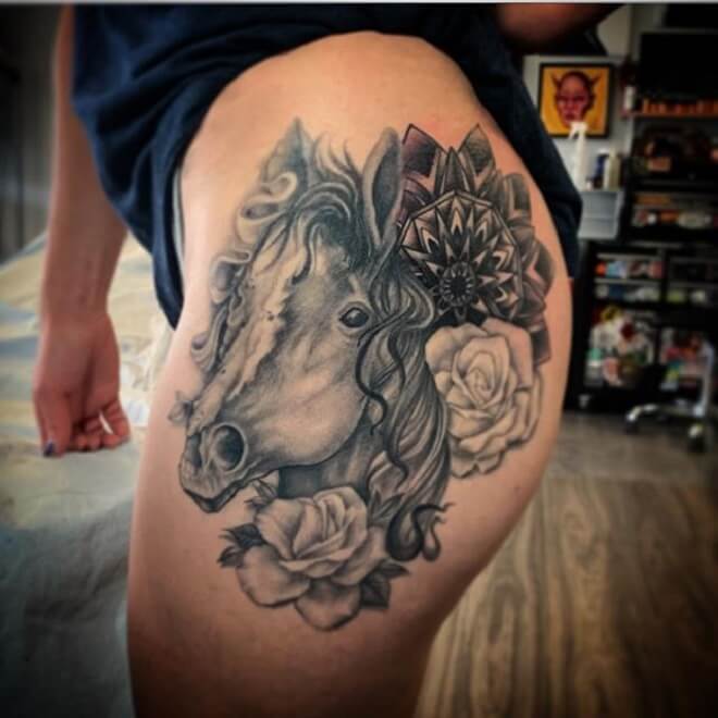 Horse Hip Tattoo