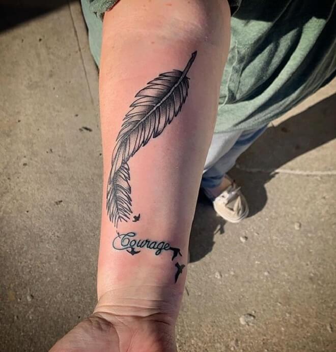 Incredible Feather Tattoo