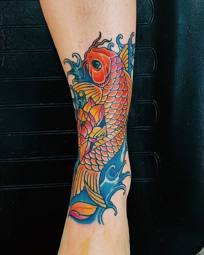 Koi Fish Traditional Tattoo