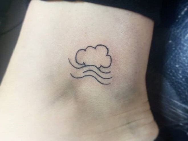 Leg Cloud Tattoo