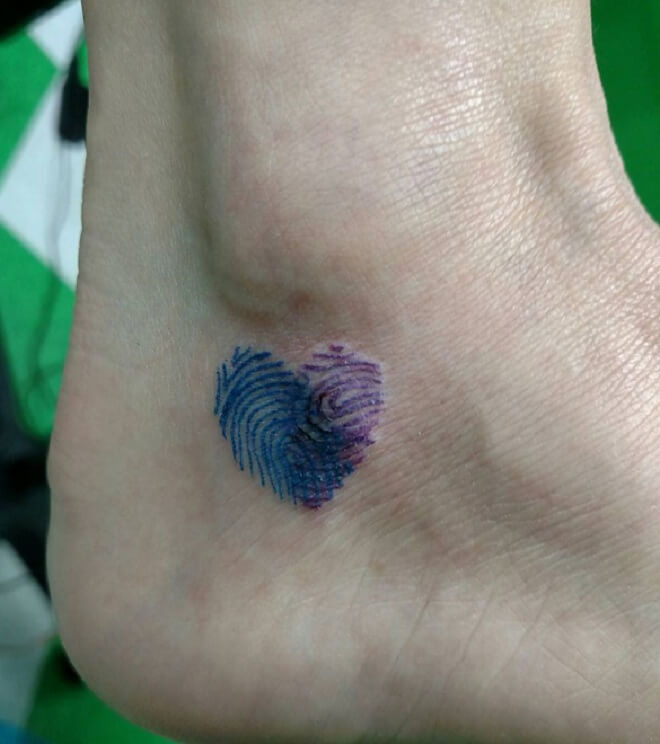 Leg Fingerprint Tattoo