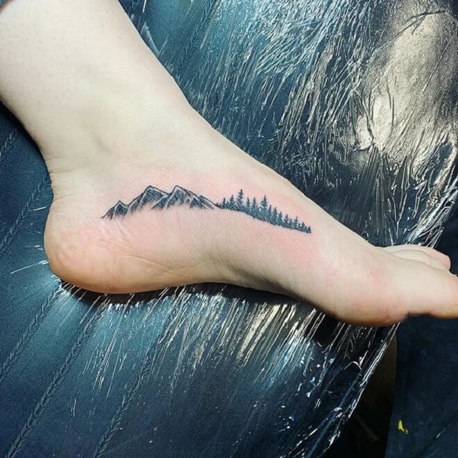 Leg Mountain Tattoo