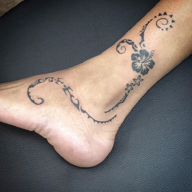 Leg Polynesian Tattoo