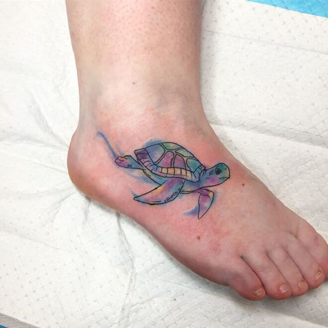Leg Turtle Tattoo