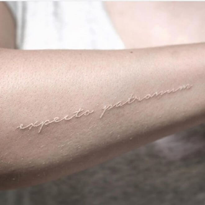 Line White ink Tattoo