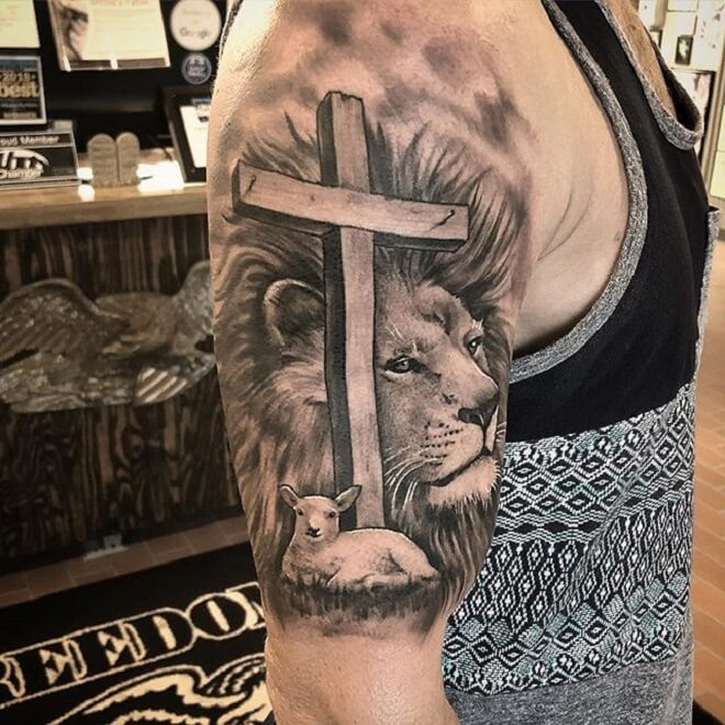 Lion Christian Tattoo