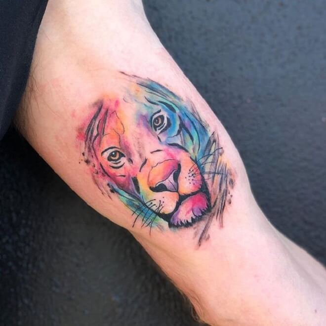 Lion Color Tattoo