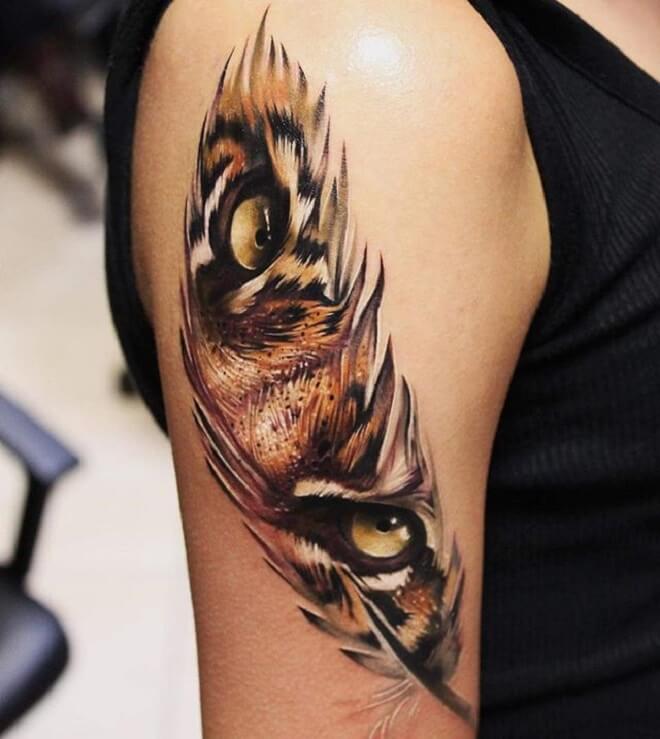 Lion Feather Tattoo