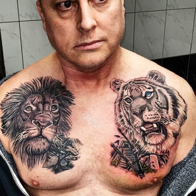 Lion and Tiger Tattoo