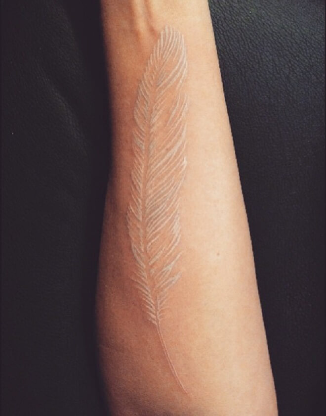 Melrose White Feather Tattoo