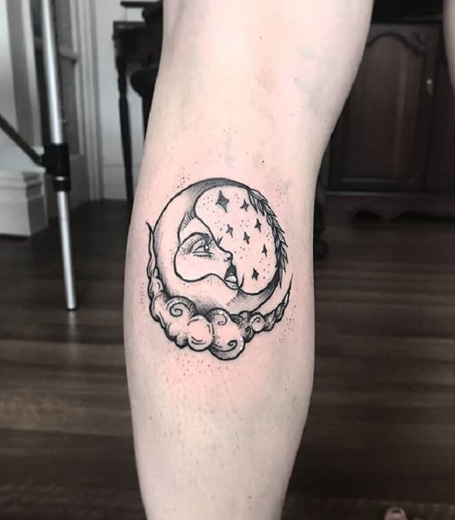 Moon Cloud Tattoo