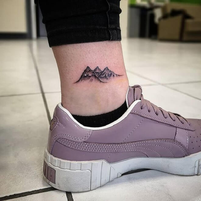Mountain Leg Small Tattoo