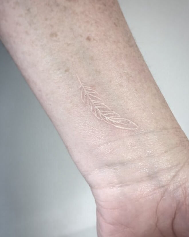 Natural White Feather Tattoo