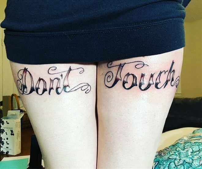 Quotes Thigh Tattoo