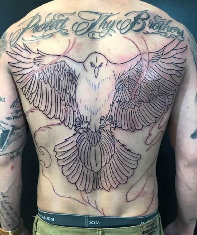Raven Back Tattoo