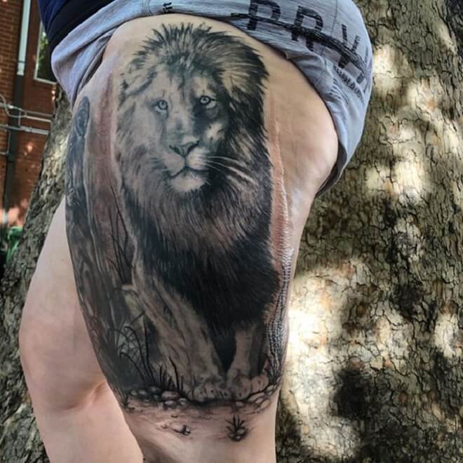Real Art Lion Tattoo